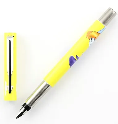 Parker Vector Fountain Pen In Yellow 1998 Warner Bros With M-nib (paint Damage) • $29.90