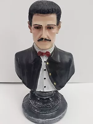 Jesus Malverde Bust Figurine Color Black Size 12.5  Handmade / Estatua Negra  • $84.99