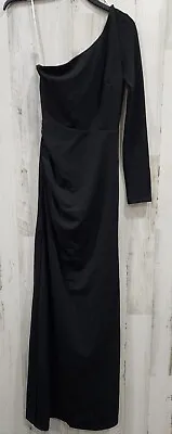 LULUS Size XS One To Cherish Black One Shoulder Maxi Dress**Side Slit*Lined*NWOT • $47.50