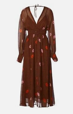 $650 • Buy NEW BNWT Scanlan Theodore GGT POPPY PRINT DRESS CHOCOLATE 12, Fits 10-14
