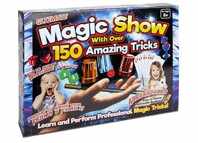 🔥 Mega Magic Box Kids 150 Tricks Magician Hat Rabbit Perform Toy Set Wand Gift • £14.95