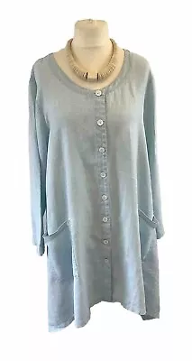 Sahara Long Linen Tunic Top Size Xl  • £25