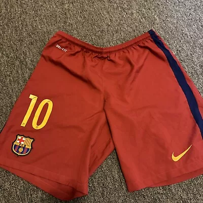 Lionel Messi #10 FC Barcelona Nike Football Shorts (Mens Size Large) • $40