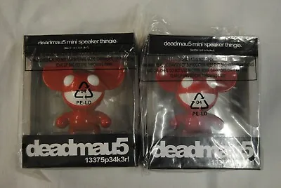 2 X DEADMAU5 RED & WHITE MINI SPEAKER THINGIE NEW OFFICIAL MP3 IPOD PHONE RARE   • £14.99