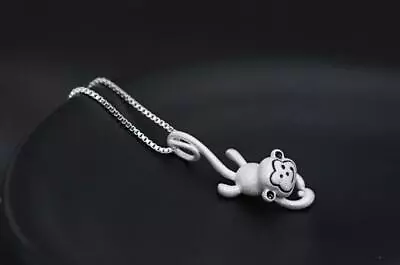 Adorable Silver Funny Lucky Monkey Pendant Chain Necklace • $8.99