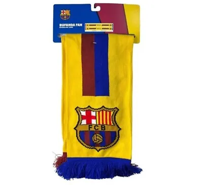 Barca Unisex Adult  FCB Barcelona Scarf Yellow Bufanda Fan Futbol Soccer New • $9.99