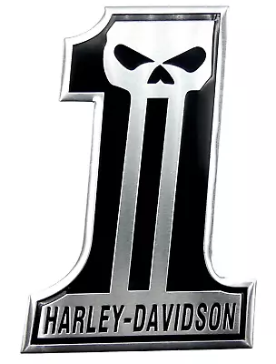 1x Aluminum Motorcycle Gas Tank Emblem Harley Number 1 (Harley Davidson Style) • $8.87