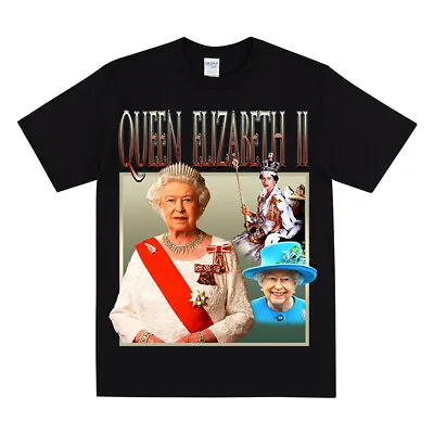 QUEEN ELIZABETH II Homage Tshirt Royal Family Themed Tee HRH Elizabeth Windsor • £31.99