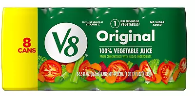 V8 Original 100% Vegetable Juice 5.5 Fl Oz Can 8 Pack • $8.58