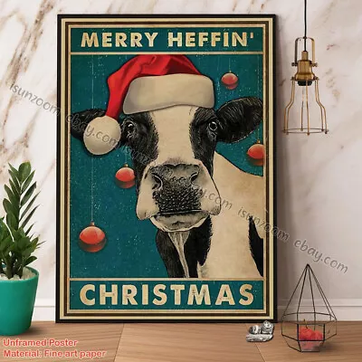 Merry Heffin Christmas Dairy Cattle Cow Lover Bauble Decor Merry Xmas Holiday... • $15.50