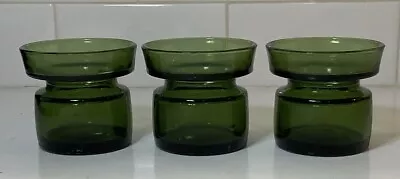 3 Vintage Dansk Green Glass Candle Holder Denmark MidCenturyModern Votive Holder • $24.99