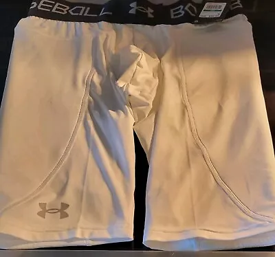 Under Armour Mens Compression Sliding Shorts White Large- NWT  (B2) • $23.85