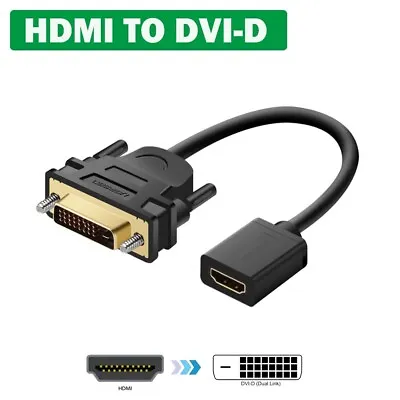 $7.55 • Buy HDMI Female To DVI-D Male Converter PC TV HD HDTV Display Adapter Cable 30CM
