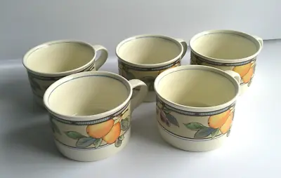 Set Of 5 Mikasa Intaglio Garden Harvest Coffee Tea Espresso Mugs Cups • $17.50