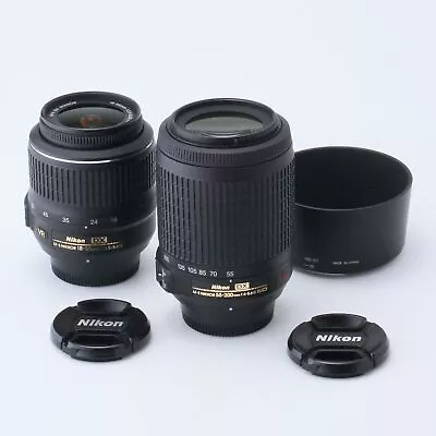 Nikon AF-S Nikkor 55-200mm F4-5.6G VR& AF-S 18-55mm F/3.5-5.6 VR Double Lens Set • $346.93