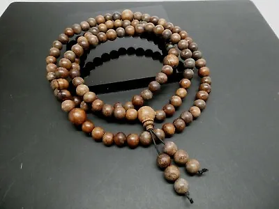 Genuine Kalimantan Wild Agarwood Gaharu Oud 8.5mm Tibetan Prayer Mala Beads  • $45