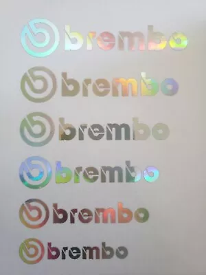 12 Brembo Caliper Decal Sticker Slick Oil Neo Chrome • $13.99