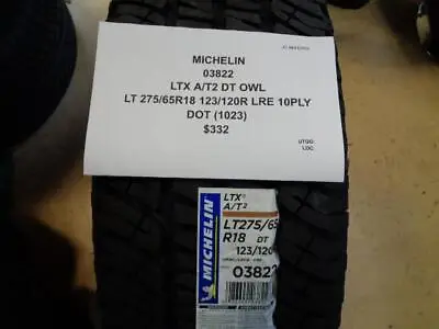 Michelin Ltx A/t2 Dt Owl Lt 275 65 18 123/120r Lre 10ply All Terrain Tire Bq3 • $290.65
