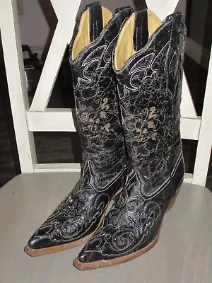 Corral Vintage C2108 Lizard Overlay Cowboy Western Boots Women's Size 7 M • $69.99