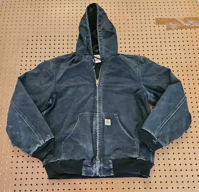 $35 • Buy MENS MEDIUM - Vtg Carhartt J131 Duck Thermal Lined Hooded Zip Jacket