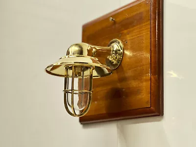 Vintage Decorate Home Wall Sconce Antique Brass Passage Ship Lamp With Shade Cap • $109.90