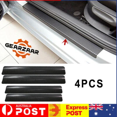 $8.99 • Buy Carbon Fiber Car Door Plate Sill Scuff Cover Anti-Scratch Sticker Accessories 4x