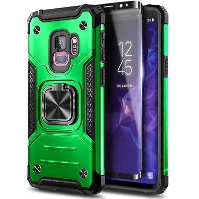 For Samsung Galaxy S9/S9 Plus Case Ring Stand Phone Cover With Screen Protector • $9.98