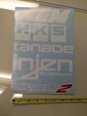 X5 Pack Set AEM Tanabe Skunk2 WHITE Sticker Decal Window Jdm Roll Call Sponsor • $9.97