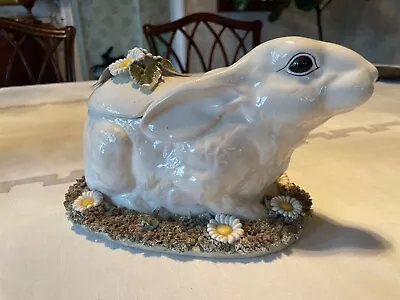 Meiselman Imports Bunny Rabbit Ceramic  Tureen With Flowers • $55