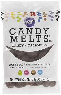 Wilton Candy Melts Flavored 12oz-Light Cocoa Chocolate W1911-60-6070 • £11.67