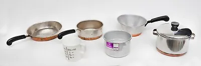 Vintage Chilton Globe “Revere Ware” Child’s Play Cooking Set Pots Pans Measuring • $4.99