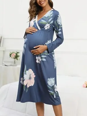 Chic Floral Maternity Nightgown: Comfort And Elegance In Every Bloom • $24.90