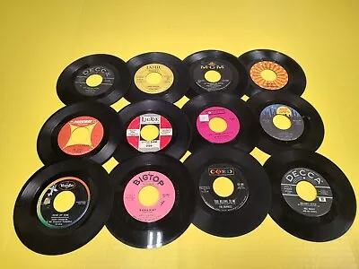 FOR DECOR: LOT OF 12 50s ROCK  7  45 VINYL RECORDS Gene Chandler Bill Haley Dion • $10.46