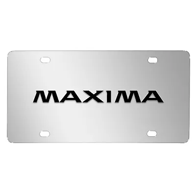 For Nissan Maxima 3D Black Logo Mirror Chrome Stainless Steel License Plate • $49.99