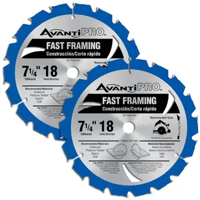 7-1/4 In. X 18-Tooth Fast Framing Circular Saw Blade | 2-Pack • $10.29