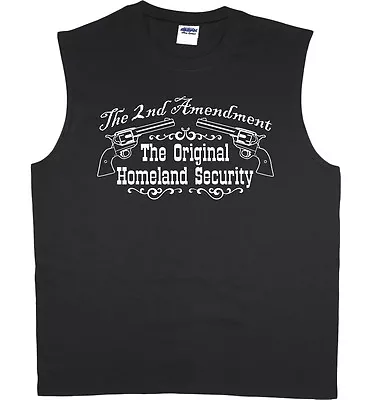 Men's Sleeveless Shirt 2nd Amendment Homeland Security Tank Top Muscle Tee Shirt • $12.95