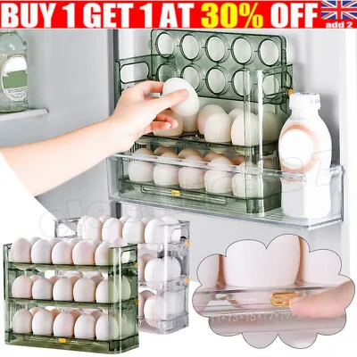 £11.18 • Buy Kitchen Flip-Type Egg Storage Rack Fridge Organizer Egg Creative Holder Box UK‘’