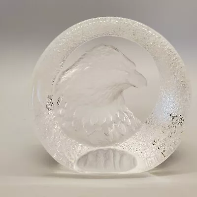 Mats Jonasson Signature Collection Crystal Eagle Head Sculpture Sweden Signed  • $13.12