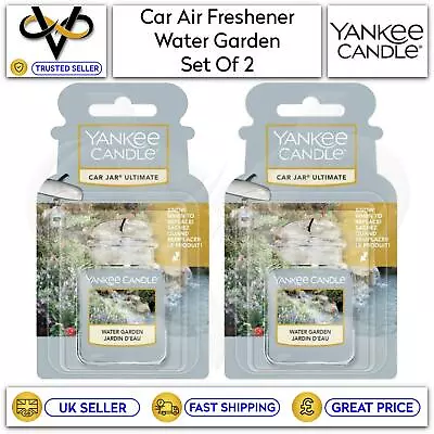 2 X Yankee Candle Car Jar Ultimate 3D Air Freshener Water Garden Car Care • £7.95