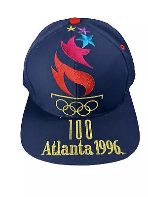 Vintage 1996 Atlanta Olympics Logo 7 Olympic Torch Big Logo Snapback Cap Hat • $45