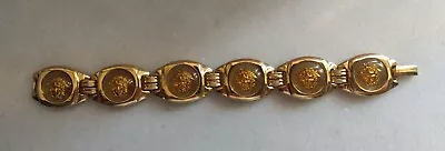 Vintage GIANNI VERSACE Lucite Medusa Gold Tone Chain Bracelet  Made In Italy • $380