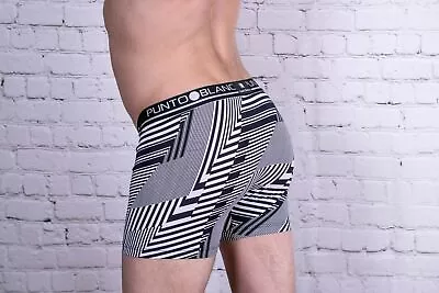 Small Punto Blanco Boxer Lycra Comfort Long Boxers Black And White Zebra 3315 2 • $22.63