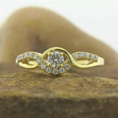 2Ct Lab Created Diamond Twist Band Engagement Ring 14K Yellow Gold Plated • $149.99