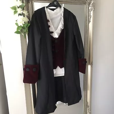 Vampire Goth Mens Velvet  Waistcoat Jacket Costume • £13.99