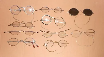 Nice Lot Of 10 Pairs Of Antique Wire Rim Glasses Bifocals • $99.95