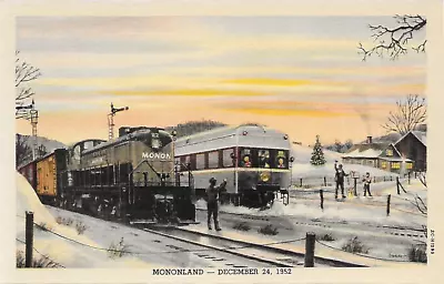 Monon Railroad / 1952 Mononland Christmas / Linen Advertising Postcard / Railway • $9.99