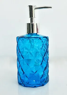 £6.99 • Buy 400ml Glass Lotion Liquid Soap Dispenser For Bathroom Kitchen Blue Colour