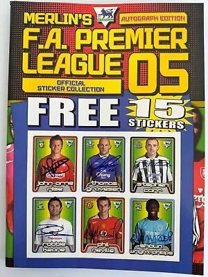 MERLIN’S Premier League Official Sticker Album 2005 NEW/MINT Topps Autograph Ed. • £7.99