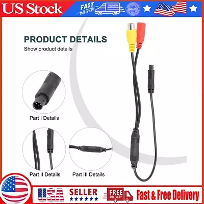 Car-Backup Reverse-Camera 4-Pin Male To CVBS RCA Female Connector Wire-Harness • $8.49