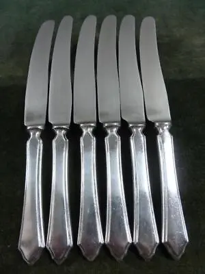 6 Vintage Mappin & Webb Dessert Side Knives Pembury Pattern Silver Plated • £18.99